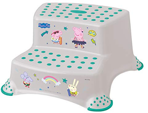Peppa Pig Double Lightweight Step Stool for Your Child - Ideal for Kitchen and Bathroom - Providing Independence with This Two Step Stool - Solution EU
