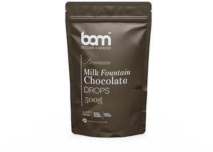 BAM Gotas de chocolate con leche premium, callets, chips para fuente de chocolate, fondue y fusión, horneado en casa y profesional, 500 gramos, rápido y fácil de derretir, rico sabor