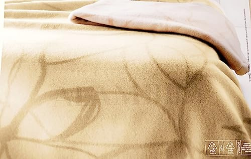 SOMMA ALAMBRA MORBIDISSIMA COPERTA 100% PURA LANA VERGINE PER LETTO MATRIMONIALE DIMENSIONE 230X270CM (MATRIMONIALE, NATURALE)