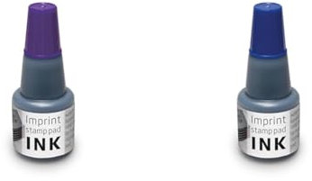 Imprint Stempelfarbe zum Nachfüllen für Stempelkissen 9072M & 9073M, Wasserbasierend Violett & Stempelfarbe zum Nachfüllen für Stempelkissen 9072M & 9073M, Wasserbasierend Blau