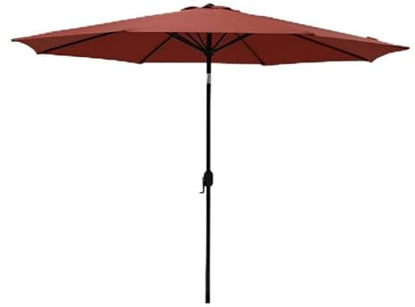 JJ. Parasol droit rond inclinable Juanito Ø300 cm Parasol droit Ø3 m Ouverture avec manivelle Toile professionnelle 240g/m2 renforcée résistante aux UV Rouge oxyde