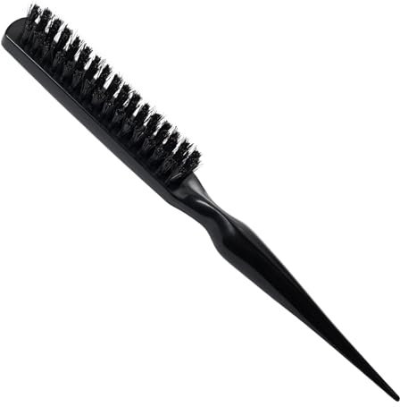 Haarbürste,Toupierbürste,Teasing Hair Brush,Sleek Teasing Haarbürste,Wildschweinborsten Haarbürste,Friseu Toupierbürste,Schwarz Teasing Hair Brush,professioneller Teasing Haarbürste,für Sleek Zopf