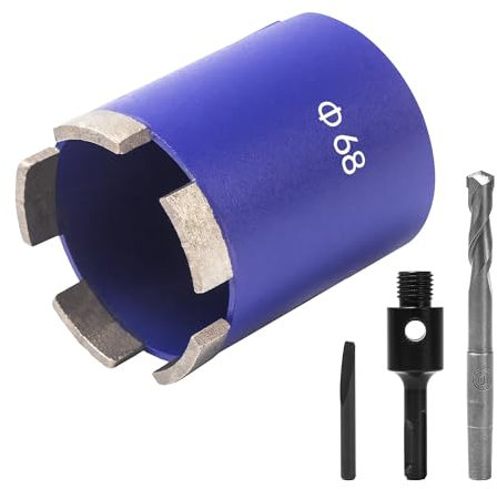 Corona Diamante Perforadora 68 mm+Adaptador M16 SDS-Plus+Broca de Centrado+Cuña de Extracción,Broca de Sierra de Agujero,Diamond Core Drill para Hormigón,Cemento,Ladrillo,Piedra,Pared