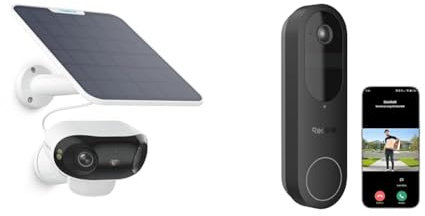 Reolink Bundle of Argus 4 Pro, 4K Solar Überwachungskamera Aussen Akku, ColorX-Nachtsicht, 180°-Weitwinkel Video Doorbell, Akku Türklingel mit Kamera, 2K Kabellose Videotürklingel