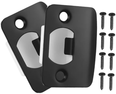 Hemobllo 2 piezas Placa de Cierre para Puerta de Metal Placa de Golpe para Cerradura de Sobreponer Instalación con Accesorios Incluidos Diseño Estable y Duradero para Seguridad