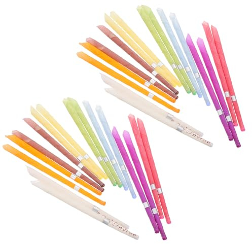 UKCOCO Varillas de Aromaterapia para Oídos 32 Piezas (16 Pares) Mezcla de Colores, Eliminador de Suciedad Aceite Esencial, Herramienta Práctica para Cuidado del Oído Color Aleatorio