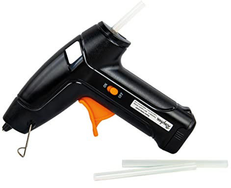 Rayher Pistolet à colle chaude à piles, 1 set, noir, 13X14cm, avec bâtons de colle, basses températures, arts créatifs, décorations, réparations-30092000