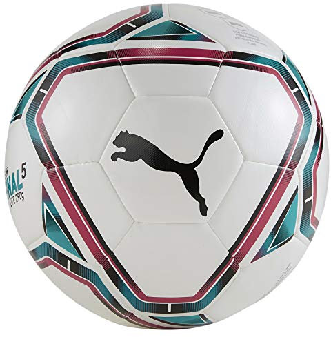 PUMA 83313 Unisex – Erwachsene teamFINAL 21 Lite Ball290gFußball,White-RoseRed-OceanDepthsBlack,4