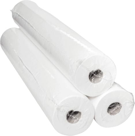 Enpack - Liegerolle 2-lagig in weiß aus Zellstoff - 60cm x 50m - 9 Rollen - Ärztekrepp - Abdeckrolle - Medizinrollen - Ärzterolle - perforierte Papierrolle - Papierüberzüge