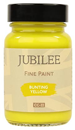 Guild Lane Jubilee Furniture Paint – Upcycle & Transform Wood, Metal & Glass – Soft Sheen Finish for Indoor & Outdoor – Durable & Easy to Apply Multi-Surface Paint (Bunting Yellow, 60ml)