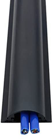 SRNSAEB Self-Adhesive Cable Raceways, Indoor Outdoor Cord Cover, Aluminum Floor Cable Protector for Office/Warehouse/Classroom (Color : Black)