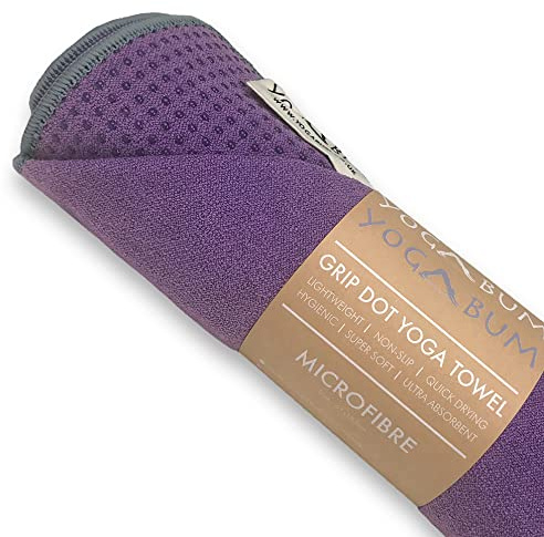Yogabum Asciugamani per tappetino da yoga Grip Dot | Antiscivolo | Asciugamano Eco Yoga (viola orchidea)