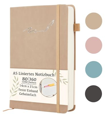 Soul Projekt Carnet de Notes Grègeé, Bloc Note A5 Ligné, 360 Pages Notebook, Journal Intime Adulte, Carnet d'écriture Aesthetic, Agenda Scolaire, Cahier A5, Ecriture Livre, Cadeau Homme en Femme