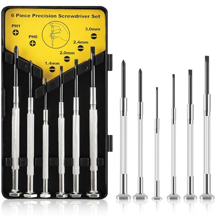 GZEINB 6 in 1 Mini Feinmechaniker Schraubendreher Set,Uhrmacherwerkzeug Set, Brillen und Uhrmacher Repair Gläser Kleine Schraubenzieher Präzisionsschraubendreher