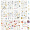 GROFIS 347 Pièces Stickers Anniversaire, Autocollants de Anniversaire Vintage, Stickers Scrapbooking Anniversaire pour Décoration Album Photo Livre d'or Anniversaire, Autocollants Faire Part