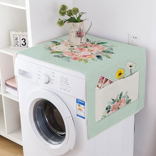 Chaoyilian Machine À Laver Réfrigérateur Poussière,Ouverture Housse Machine à Laver avec Poches,Housse Machine à Laver Top,Anti-poussière,pour Réfrigérateurs Machines à Laver Sèche-Linge.