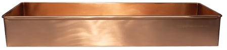 Cuyahoga Copper Handcrafted Pure Copper Tray - 14 x 4 x 2 - Multipurpose Decorative Serving, Vanity, Kitchen Organizer Tray, Entryway Key Holder or Planter Base