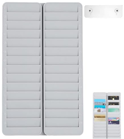 Soporte de Pared para Tarjetas Empleado, Portatarjetas de Pared,28 Ranuras