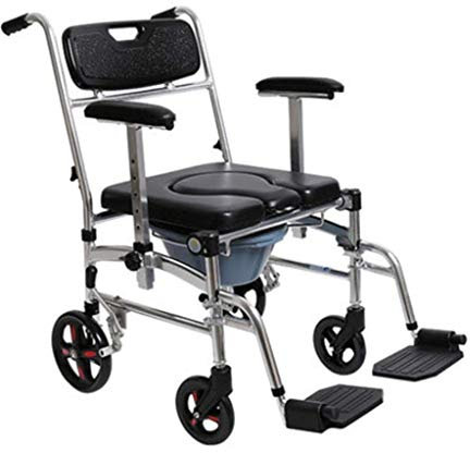 IUBGFTO Siège de Toilette pour Fauteuil Roulant avec Chariot de Toilette, Tabouret de Toilette Mobile Portable et Pliable pour la Maison, Portable