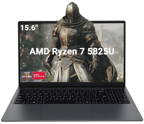 2025 Gaming Laptop 15,6-tums bärbar dator med AMD Ryzen 7 5825U-processor, 16 GB DDR4, 1 TB SSD, FHD-skärm 1920 * 1080P, Win 11 PRO, med fingersensor & bakbelyst tangentbord (5825U, 16GB+1TB)