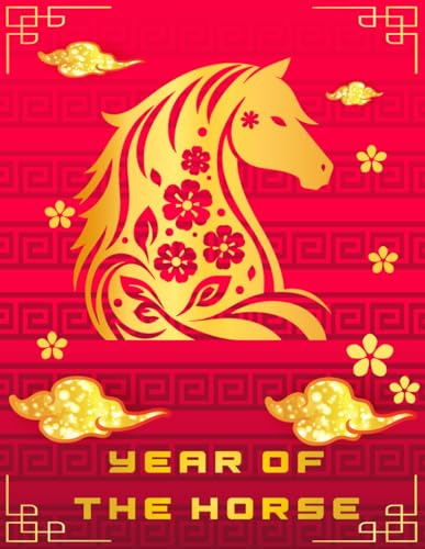 Notebook Chinese New Year 2026 - Year Of The Horse: Chinese Lunar New Year Stalion Diary With Red and Yellow Cover Chinese Zodiac Signs Notebook Wide Ruled 8.5 x 11
