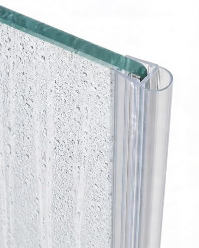 Gedotec Junta lateral para puerta de ducha de 200 cm – Junta para puerta de cristal de ducha de 10 – 12 mm – Juntas para puertas de ducha transparentes resistentes a los rayos UV – mampara de ducha