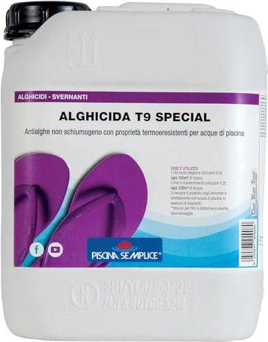 Lapi - 10 kg Alghicida T9 Liquido Non Schiumogeno. Per Contrastare L'Insorgere Delle Alghe In Piscina E Come Trattamento Di Mantenimento. prodotto in Italia da azienda certificata