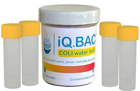 iQ.BAC Wasser-Test-Kits für E. Coli und Coliform Bacteria Detection 4er-Pack Hochempfindlicher Wassertest für Pool Brunnen Trinkwasser Test mit EPA-Standards und recycelte Verpackung