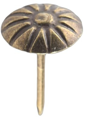 100 pezzi di tappezzeria vintage per unghie, chiodi per mobili chiodi da tappezzeria etichette in metallo chiodi da tappezzeria decorativi/chiodi/strisce per bottoni per mobili(10 * 14mm)