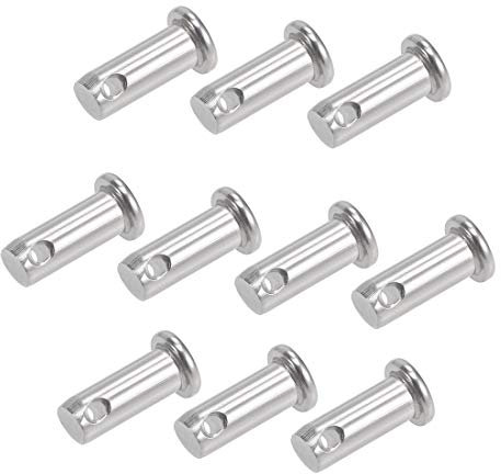 sourcing map Single Hole Clevis Pins - 8mm X 20mm Flat Head 304 Stainless Steel Link Hinge Pin 10Pcs