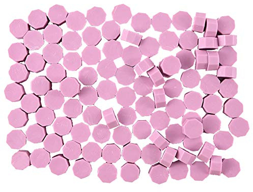 AOVNA 100 Pink Octagon Sealing Wax Beads for Wax Stamp Sealing