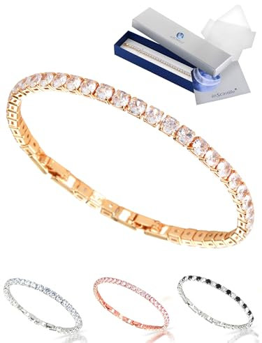 inSCINTILLE Kugeln Armband Herz Damen Edelstahl Verstellbare Länge und Geschenkbox