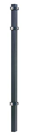 Eckpfosten 60 x 60 mm, 4 Stück, anthrazit oder grün - von 140- bis 260 cm - verzinkter Stahl mit Pulverbeschichtung - inkl. Befestigung und Abdeckkappen (220 cm - Anthrazit)