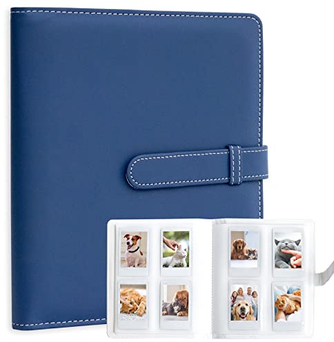 128 fickor fotoalbum för Fujifilm Instax Mini LiPlay 11 12 90 70 50S 26 25 9 8 7S direktbildskamera, Polaroid Snap SnapTouch PIC-300 Z2300 Mint Zip direktbildskamera skrivare (Dark Blue)