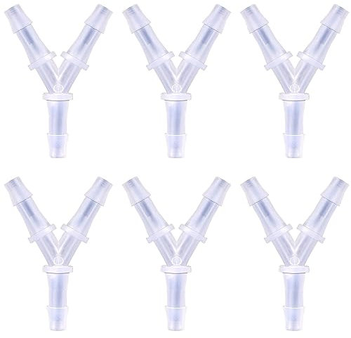 6 Packs Y-Shaped Aquarium Air Valve, Aquarium Airline Tubing 3 Way Oxygen Air Hose Tubing Connectors for Fish Tank Pump Accessories