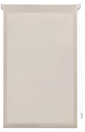 INTERBLIND | Estor Premium Enrollable EasyFix Translúcido Liso 52x180 cm (Ancho por Alto) - Estor Premium Montaje SIN Herramientas Medida Tela 49x175 cm - Estor Enrollable SIN TALADRAR Color Marfil