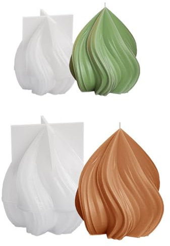 JS MOLD ljusform silikon 2 stycken ljusformer för gjutning, 3D spiraler ljusformer silikon, epoxiharts formar sfärisk, för tillverkning av tvål doftljus hantverk ornament