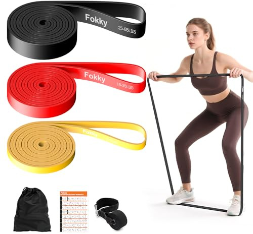 Fokky Elastici Fitness, 3 Livelli di Elastico Palestra, Fasce Elastiche Fitness per CrossFit, Stretching, Allenamento della forza