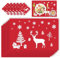 LOMUG Platzset Weihnachten, 6 Stück Weihnachten Platz-Matten und Telleruntersetzer,Weihnachtstischset und Weihnachten Untersetzer für Weihnachten Party Esstisch Hochzeit Küche Speisetisch Hotel (Rot)