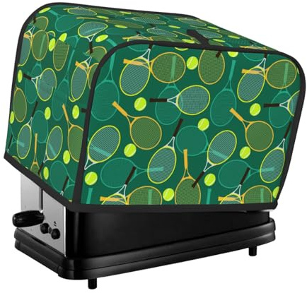 Copertura per tostapane a 2 fette, per racchette da tennis e palline da tennis, con tasche per piccoli elettrodomestici da cucina, protezione dalle impronte digitali, lavabile in lavatrice