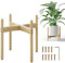 Gorouy Support de Plante Interieur en Bois, Porte de Pot de Fleurs 33x30 cm, Support de Plante Moderne de Mid-Century, Décoration pour Intérieur & Extérieur Maison, Jardin