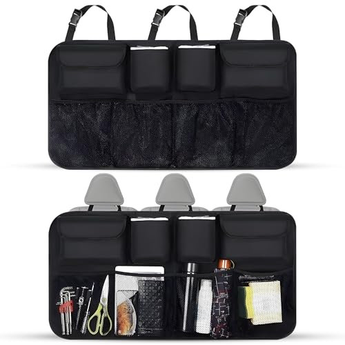 Organizador Maletero Coche Plegable e Impermeable – Gran Capacidad con 8 Bolsillos – Organizador Coche Maletero Antideslizante y Ajustable (Organizador Maletero Negro)