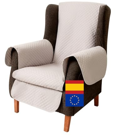 Miogar Funda Sillón Relax Reclinable y Butaca Orejero – Funda Sofá 1 Plaza Acolchada Reversible y Lavable – Protector contra Manchas y Arañazos – para Mascotas y Niños – Fabricado en España