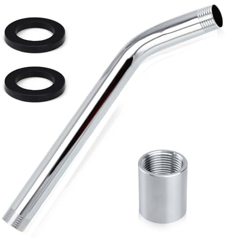 Alargador de alcachofa de ducha, tubo de extensión de 23 cm, acero inoxidable, extensión de cabezal de ducha de 1/2 pulgadas, brazo de ducha universal, extensión para alcachofa de ducha, accesorio de