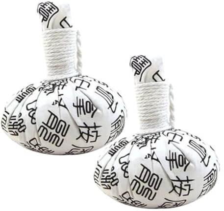 LIFKOME 2 Piezas Bolas de Masaje Moxibustión Unidades Calentamiento Profundo para Hombros y Espalda Bolsa de Algodón para Muscular y Relajación
