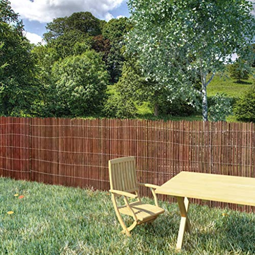 Valla de mimbre natural como valla de protección visual de mimbre con dimensiones de 300 x 100 cm y 3 m de longitud como estera de mimbre para jardín y terraza