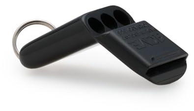 Genuine ACME Professional Quality BPA Free Plastic No. 635 Tornado AIRFAST Whistle, medium sized, High-pitch, pealess, 117 dBA, Designed and Made in The UK. Black
