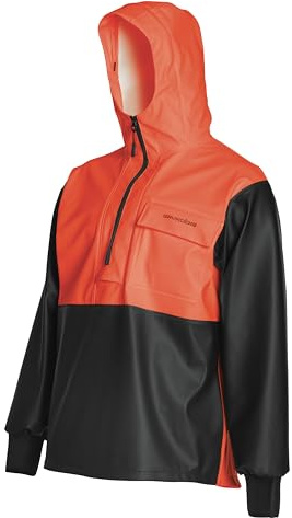 Grundéns Men's Neptune Anorak - Herr Neptune Yrkesfiske Pullover Anorackjacka - Vattentäta, Justerbar, Orange, Medium