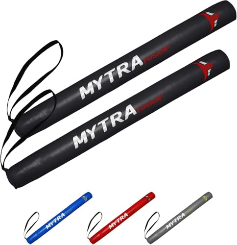 Mytra Fusion Boxing Sticks – Coach Striking Sticks for Muay Thai, MMA & Martial Arts – Improve Speed, Focus & Accuracy – Lightweight Punch Sticks for Sparring & Pad Work (Pair) (50X17, Black)