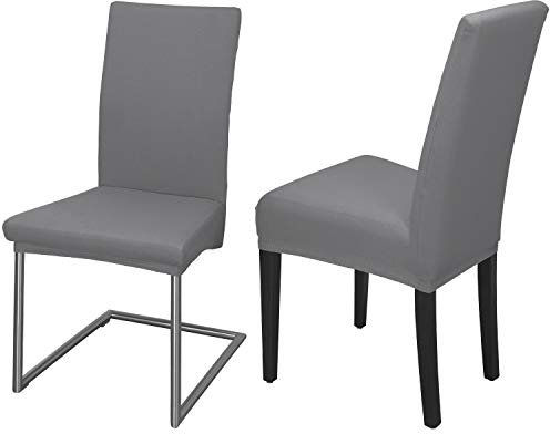 Staboos Stuhlhussen 2er Set - Hochwertige und elastische Stuhlhussen für Swingstühle - Pflegeleichte Stuhlbezüge & Hussen für Stühle - Perfekter Stuhlbezug 2er Set - ÖKO TEX Zertifiziert - Stein
